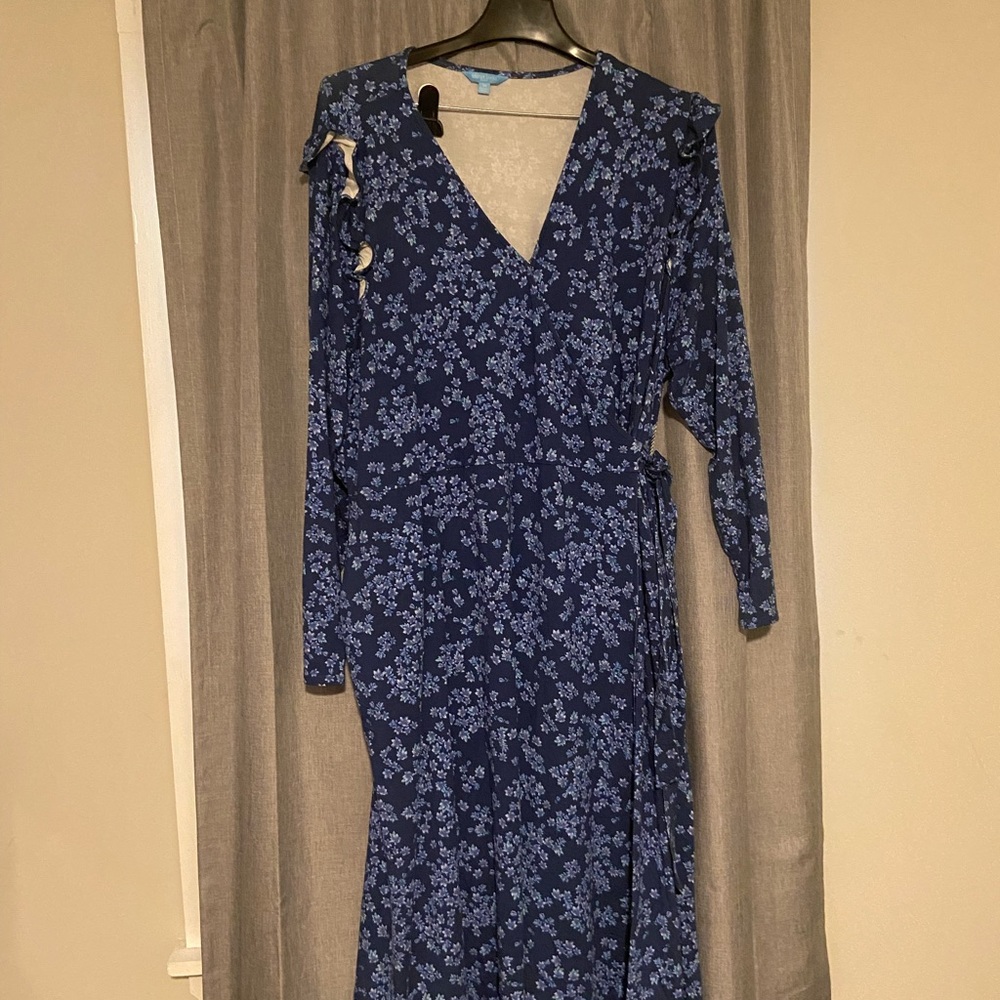 Side Tie Floral MIDI Dress